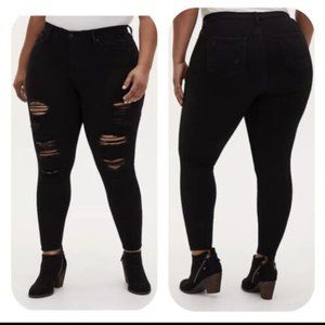 Torrid Sky High Skinny Stretch Premium Distressed Jeans Size 16S